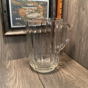 Clear glass pitcher
